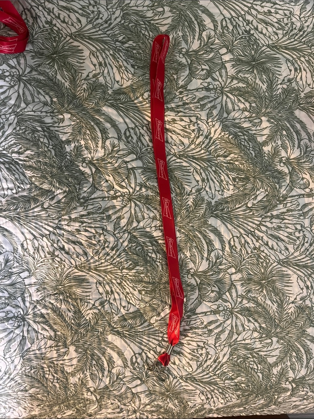 Budweiser Red Branded Lanyard with White Logos